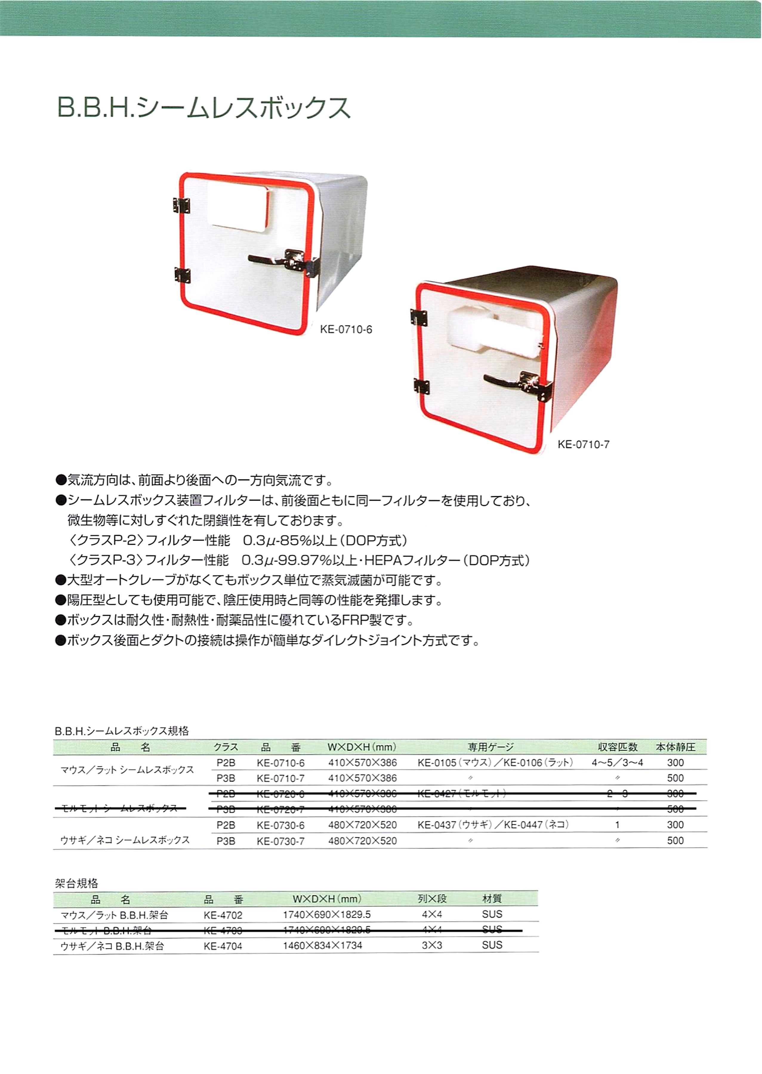B.B.H.シームレスボックスの製品資料